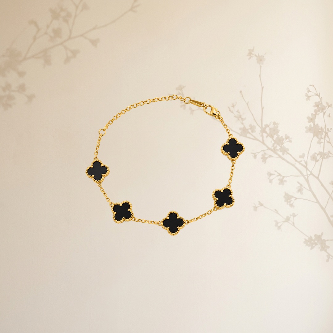 Solitaire Clover Charm Bangle - View 1