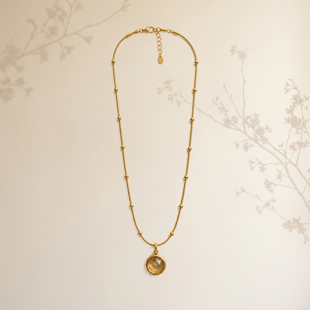 Amber Medallion Locket - View 1